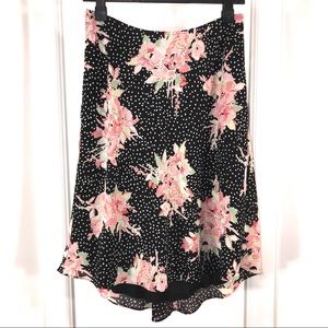 Beautiful Y2K Floral Polka Dots Flare Skirt, size M